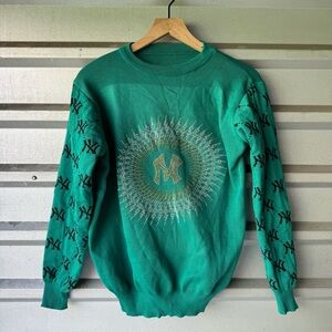 NEW YORK YANKEES SWEATER GREEN SZ MEDIUM M